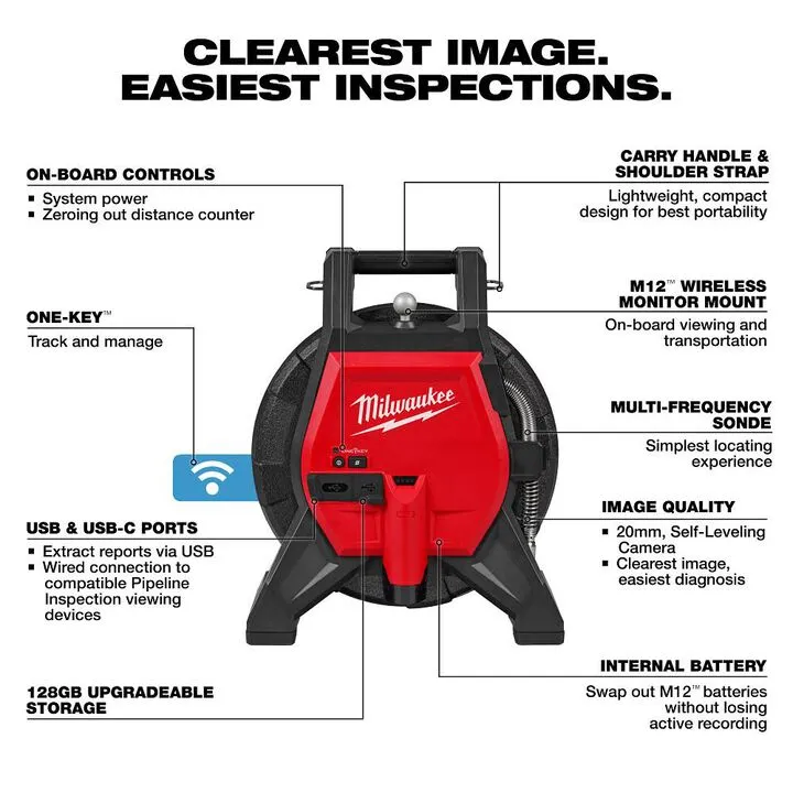 Milwaukee M12 85 Ft. High Flex Compact Inspection Camera Kit - Professional Grade Diagnostic Solution 2