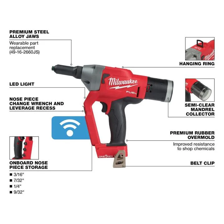 Milwaukee M18 FUEL 1/4-inch Blind Rivet Tool with ONE-KEY (Bare Tool) 2