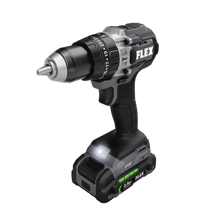 FLEX 24V 1/2-In. 2-Speed Hammer Drill Kit - High-Performance Cordless Power 1