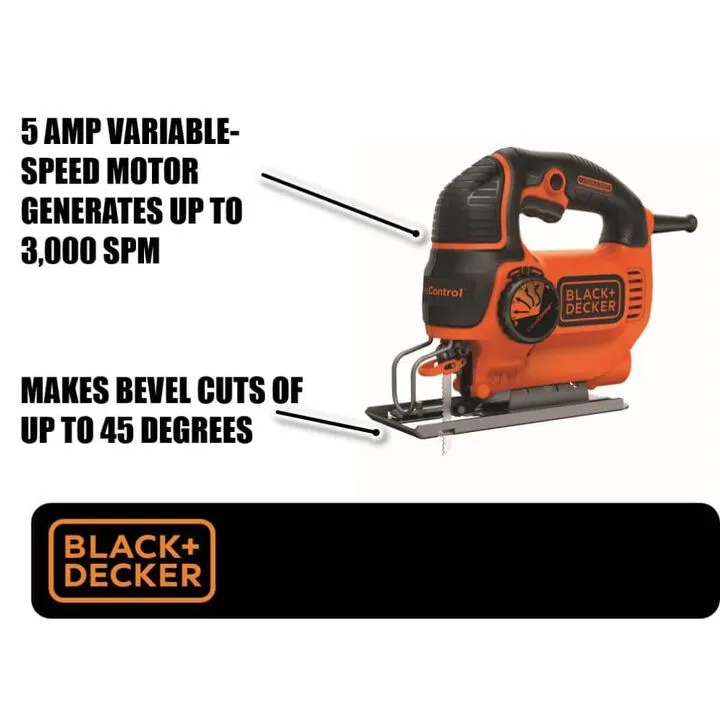 Black and Decker Smart Select 5 Amp Electric Jigsaw - Precision Control for DIY Projects 1