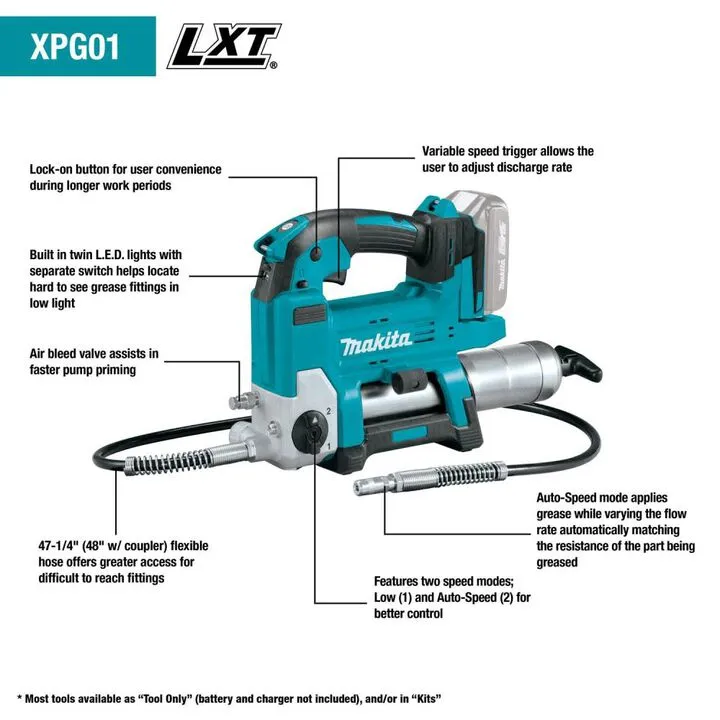Professional 18V LXT Cordless Grease Gun Kit - High-Performance Lubrication System 2