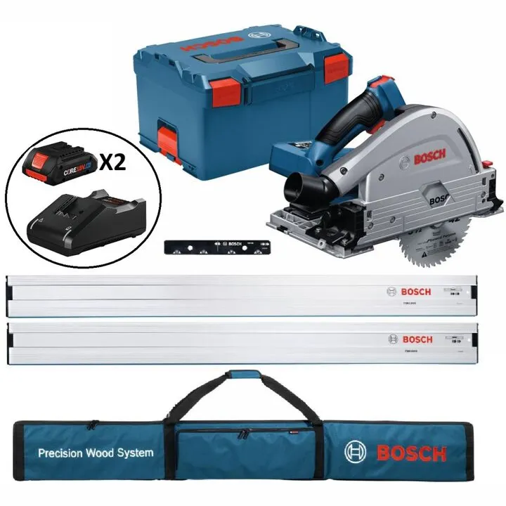 Bosch PROFACTOR 18V 5-1/2 Inch Cordless Track Saw & 63-Inch Track Starter Kit