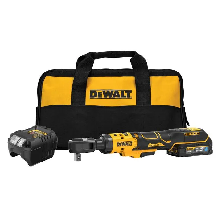 DEWALT ATOMIC 20V MAX Brushless 1/2-Inch Ratchet with POWERSTACK Battery Kit 5