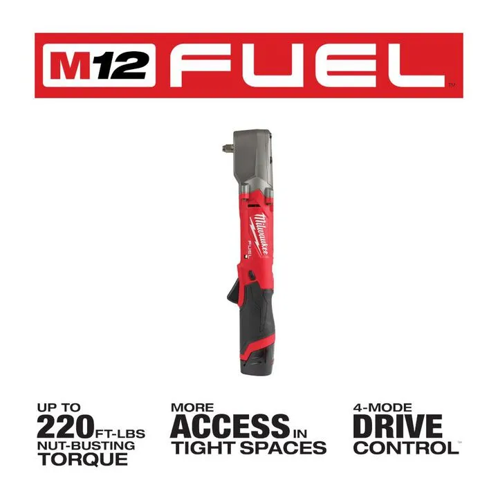 Milwaukee M12 FUEL 3/8-inch Right Angle Impact Wrench Kit (2564-22) 2