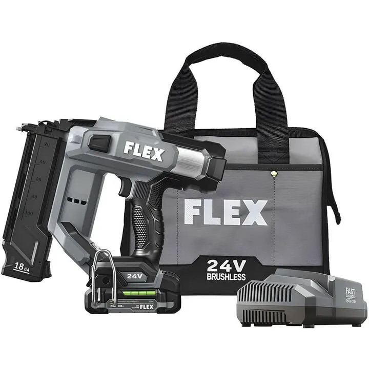 FLEX 24V 18Ga Cordless Brad Nailer Kit - Professional Finish Carpentry Solution