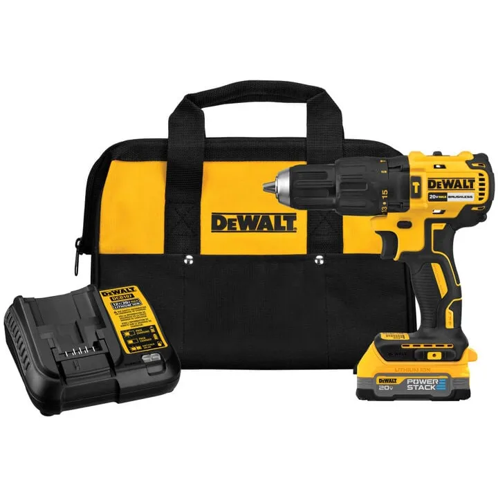 DEWALT 20V MAX Compact Hammer Drill Kit featuring Advanced POWERSTACK Battery Technology