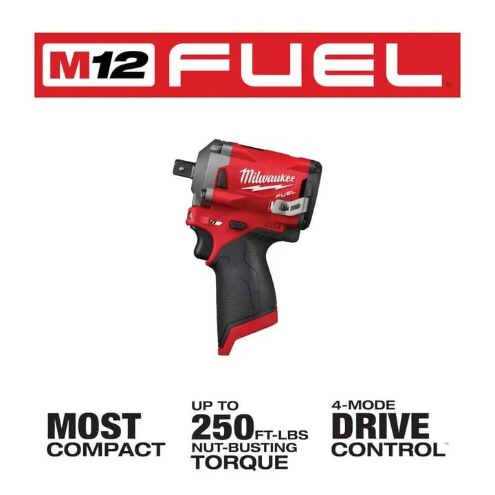 Milwaukee M12 FUEL Stubby 1/2-inch Impact Wrench (Reconditioned - Bare Tool) 1