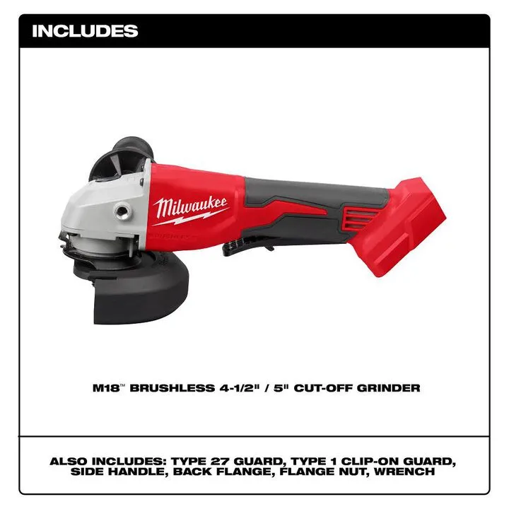 Milwaukee M18 Brushless 4-1/2 Inch / 5 Inch Cut-Off Grinder (Bare Tool) 1