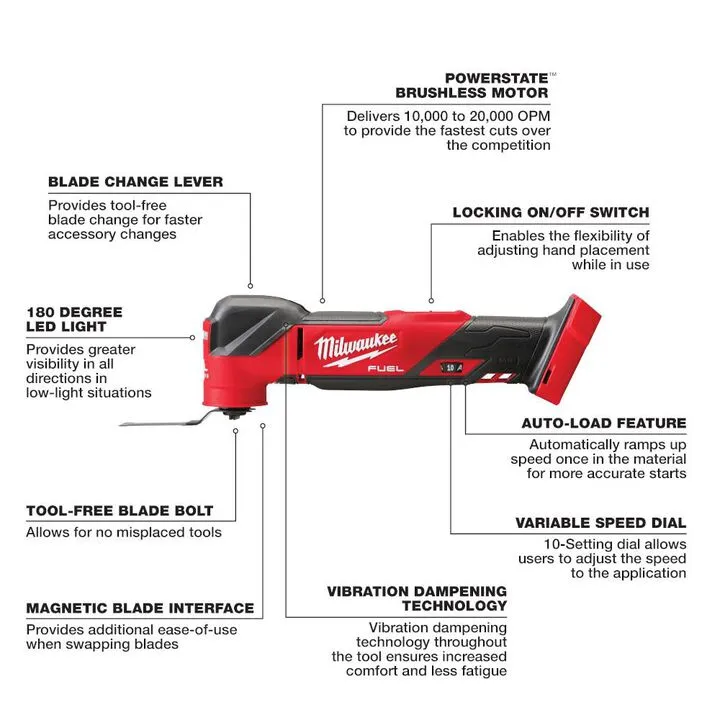 Milwaukee M18 FUEL Oscillating Multi-Tool (Reconditioned - Bare Tool) 2