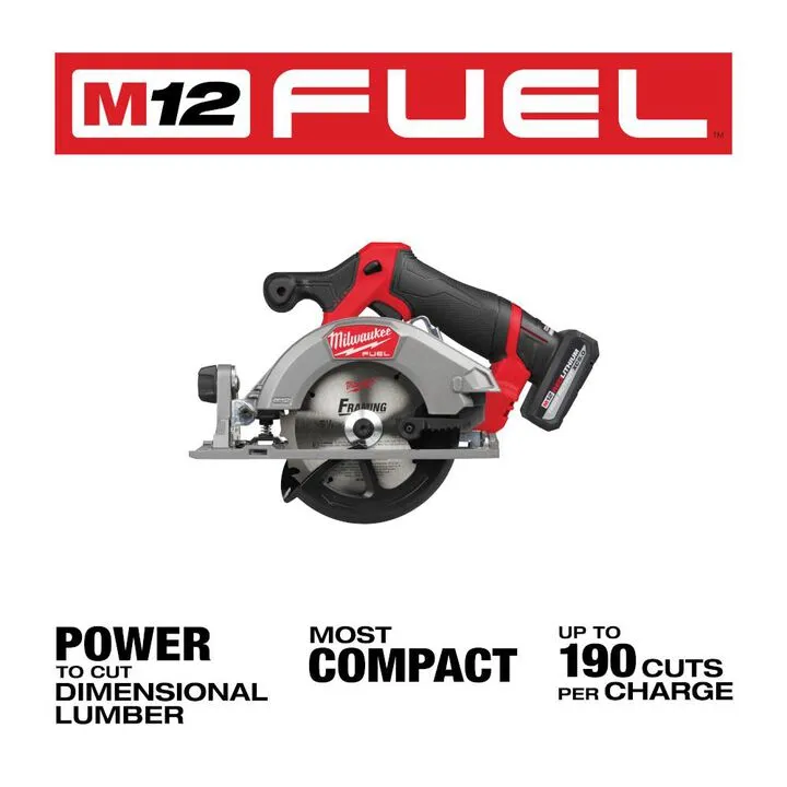 Milwaukee M12 FUEL 5-3/8 Inch Circular Saw Kit - High-Performance Compact Cutting Solution 2