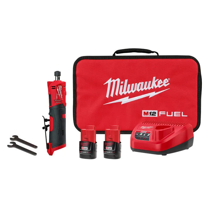 Milwaukee M12 FUEL Straight Die Grinder 2 Battery Kit - Precision Performance