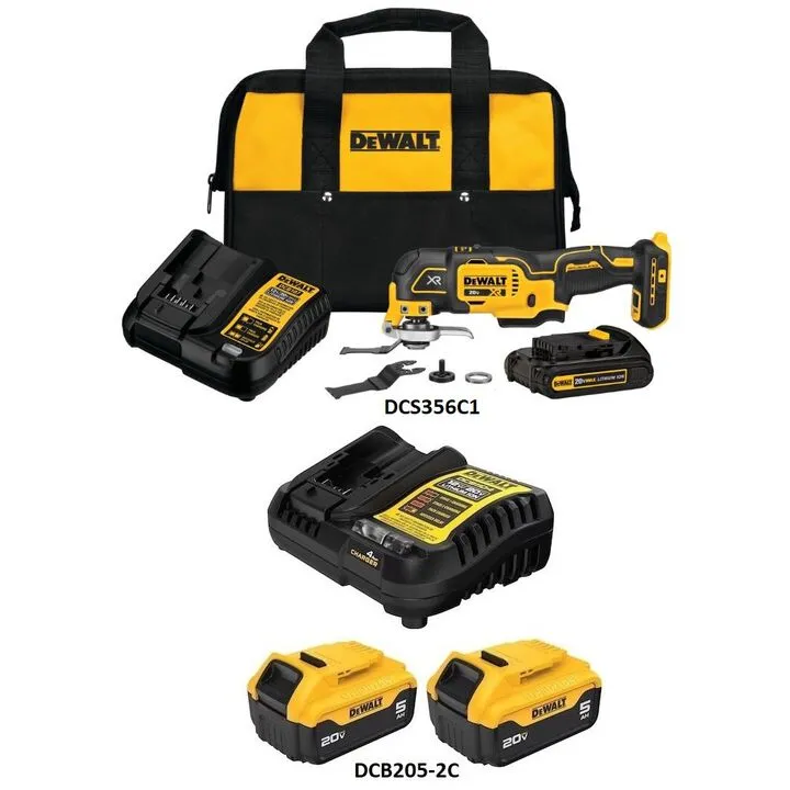DEWALT 20V MAX Cordless Multi-Tool Kit & Premium 5Ah Starter Kit Bundle 1