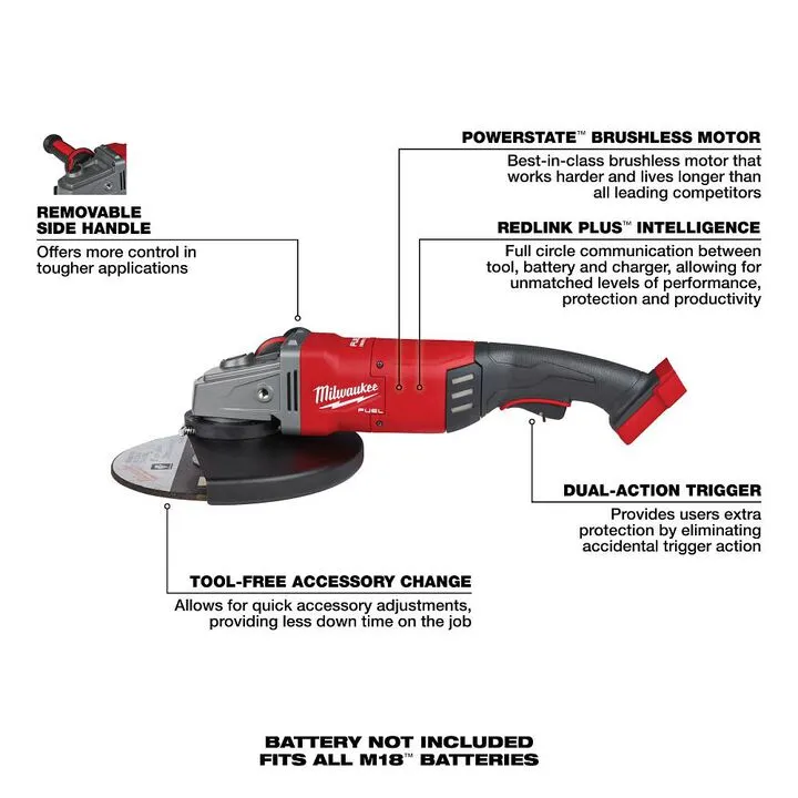 Milwaukee M18 FUEL 7 in. / 9 in. Large Angle Grinder (Bare Tool) 1