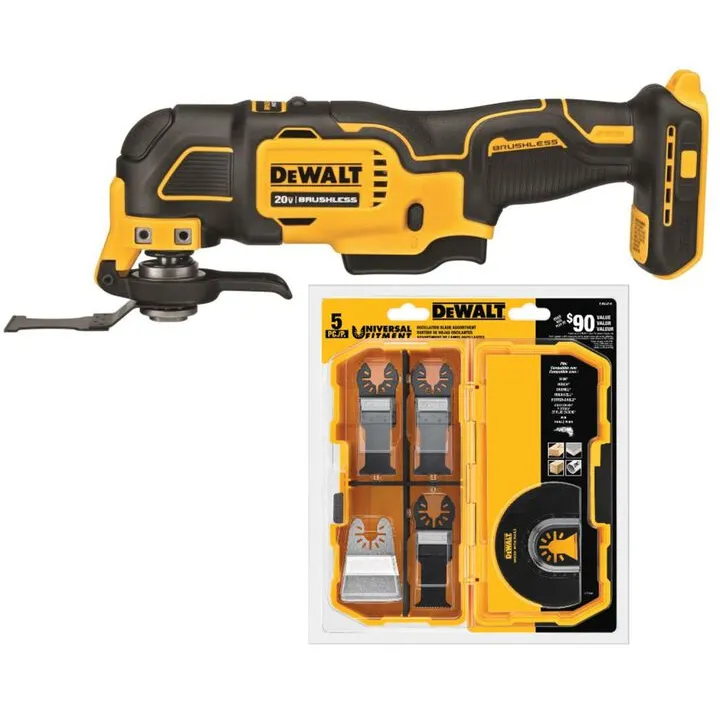 DEWALT ATOMIC 20V MAX Brushless Cordless Oscillating Multi-Tool & 5-Piece Accessory Set