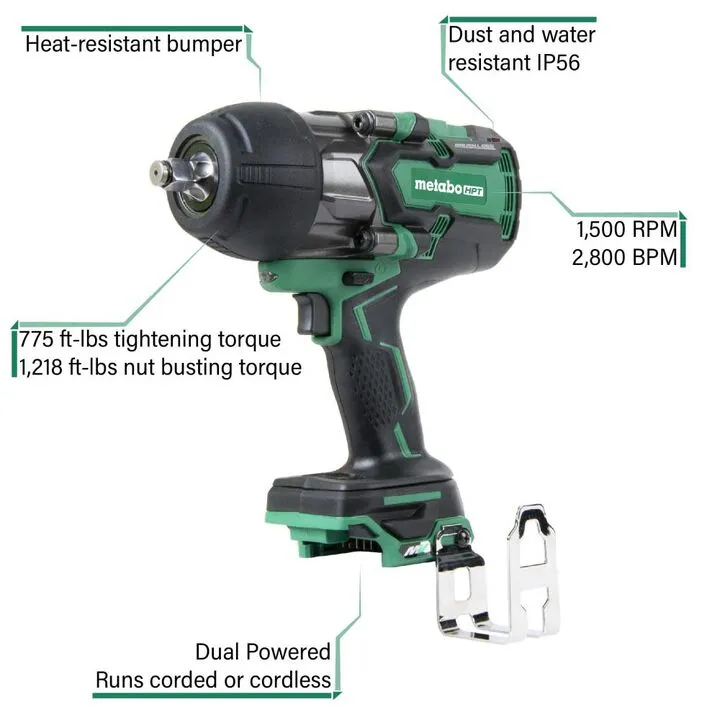Metabo HPT 36V MultiVolt Brushless 1/2-Inch Hog Ring Impact Wrench (Bare Tool) 2