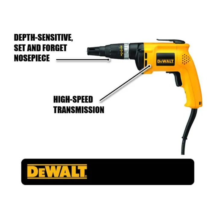 DEWALT 5300 RPM High Speed VSR Drywall Screwgun - Professional Grade 1