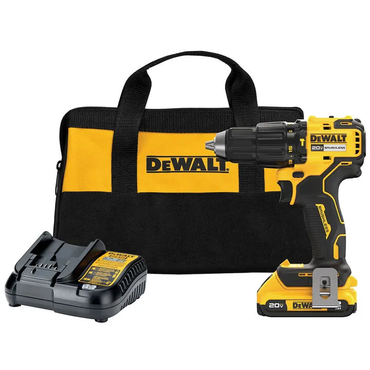 DEWALT 20V MAX Brushless Cordless 1/2in Hammer Drill Kit - High-Performance Professional Tool