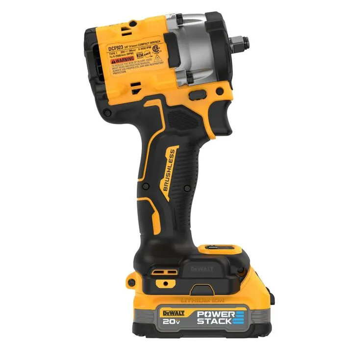 DEWALT 20V MAX 3/8in Compact Impact Wrench & POWERSTACK Compact Battery Kit 4