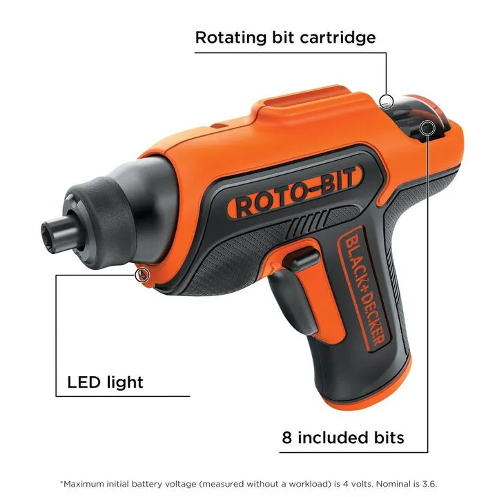 Black and Decker ROTO-BIT 4-Volt Max 3/8-in Cordless Screwdriver Kit 2