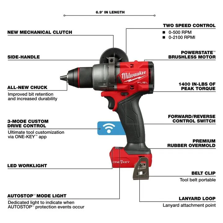 Milwaukee M18 FUEL 1/2 Drill/Driver with ONE-KEY (Bare Tool) 2