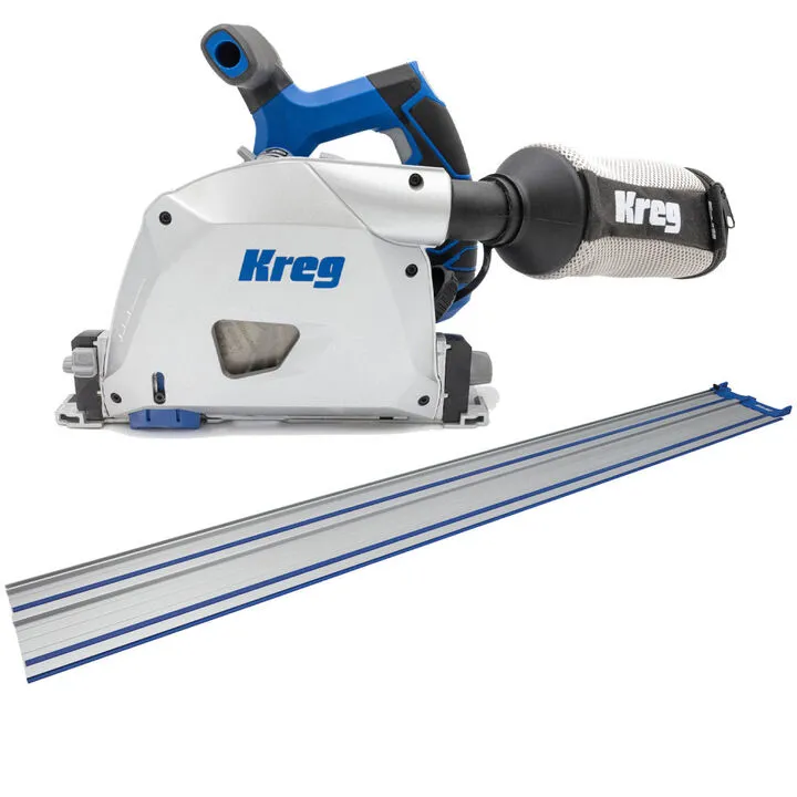 Kreg 20V Ionic Drive 6-1/2 Inch Plunge Cut Track Saw & 62 Inch Guide Track Bundle