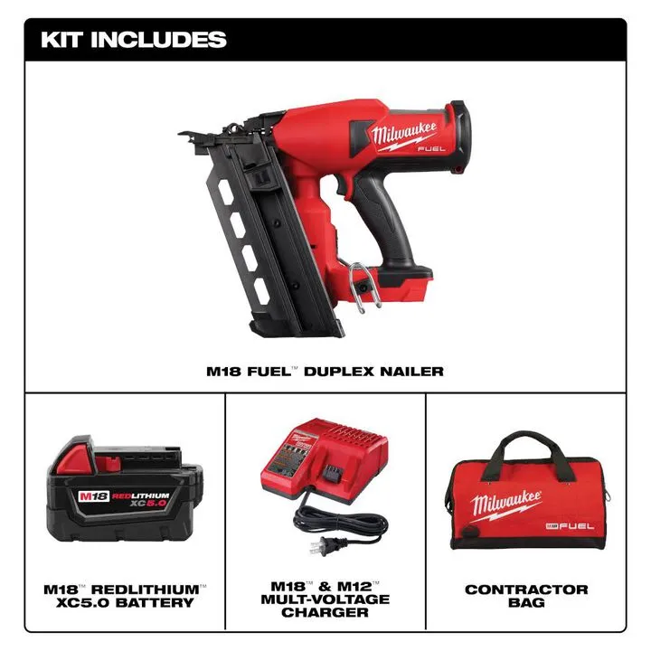 Milwaukee M18 FUEL Duplex Nailer Kit - Authentic Professional Grade 2