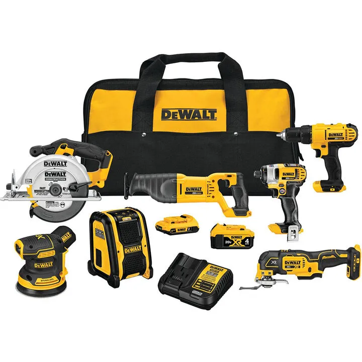 DEWALT 20V MAX 7-Piece Cordless Combo Kit - Professional Grade Performance