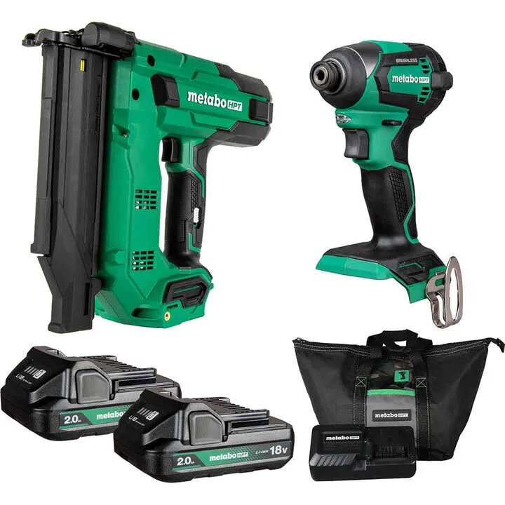 Metabo HPT 18V MultiVolt 2-Piece Combo Kit - Professional Grade Cordless Power