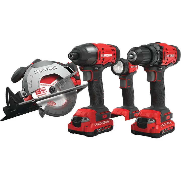 CRAFTSMAN V20 Cordless 4-Tool Combo Kit with 2 Batteries - Professional Performance Guide