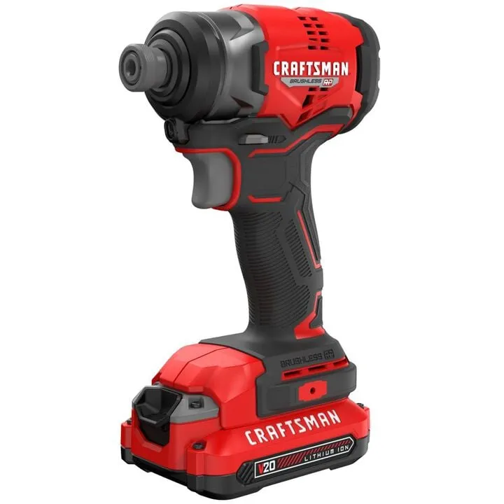 CRAFTSMAN V20 BRUSHLESS RP Cordless 1/4-Inch Impact Driver Kit with 2.0Ah Battery