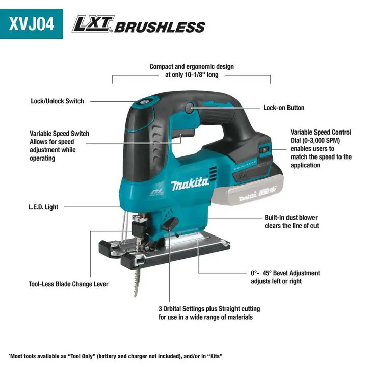 Makita 18V LXT Lithium-Ion Brushless Cordless Jig Saw (Bare Tool)