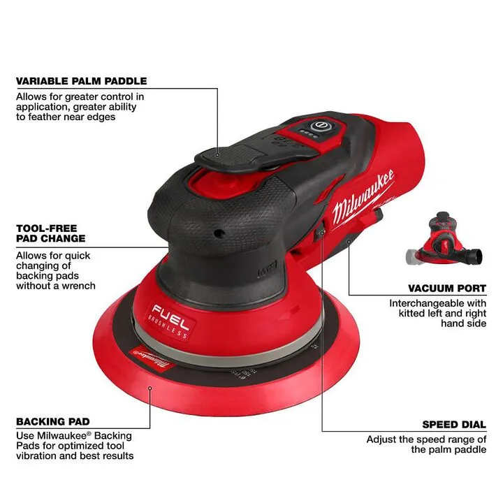 Milwaukee M12 FUEL 6" Random Orbital Sander Kit (3/16") - Professional Performance Edition 3
