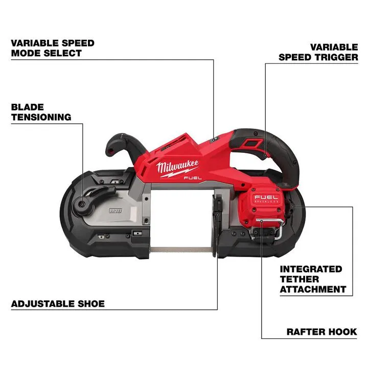 Milwaukee M18 FUEL Deep Cut Band Saw & Blade Cover Bundle - Professional Metal Cutting Solution 1