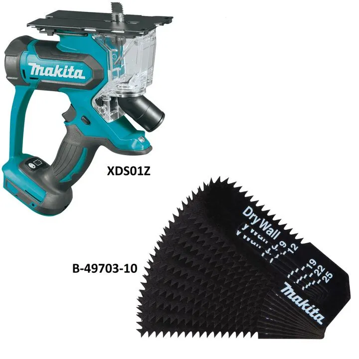 Makita 18V LXT Cordless Cut-Out Saw (Bare Tool) with 10-Pack HCS Blade Bundle 1