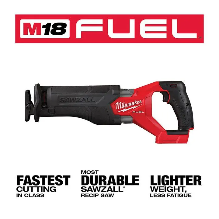 Milwaukee M18 FUEL SAWZALL Reciprocating Saw (Bare Tool) & 12-Piece Blade Set - Authentic Professional Bundle 1