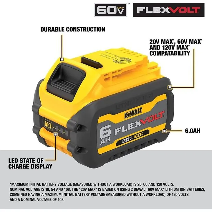 DEWALT FLEXVOLT 60V Max Brushless 7-1/4 Inch Saw Power Kit with High-Capacity Battery 8