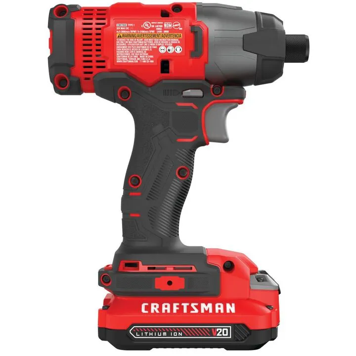 CRAFTSMAN V20* Cordless 1/4 Inch Impact Driver - 2 Battery Professional Kit 5