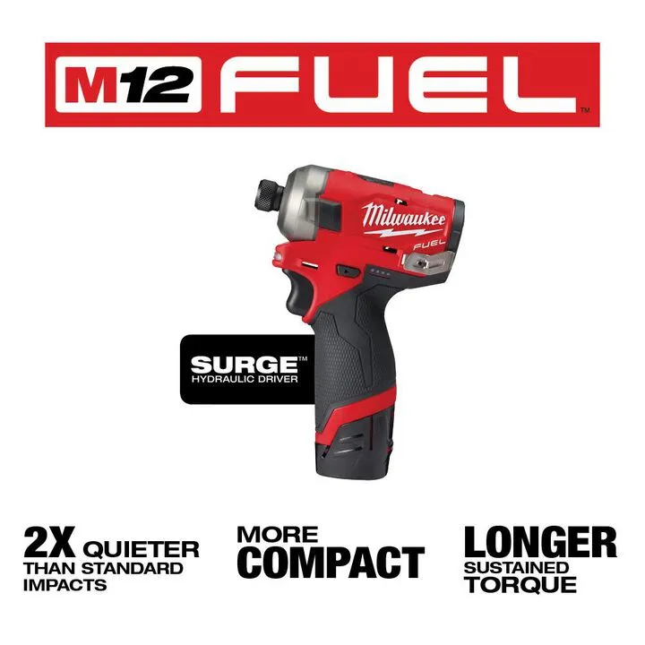 Milwaukee M12 FUEL SURGE 1/4 in. Hex Hydraulic Driver 2-Battery Kit 2
