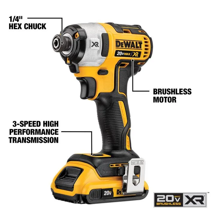 DEWALT 20V MAX XR Hammer Drill & Impact Driver Combo Kit - Brushless Performance Series 2