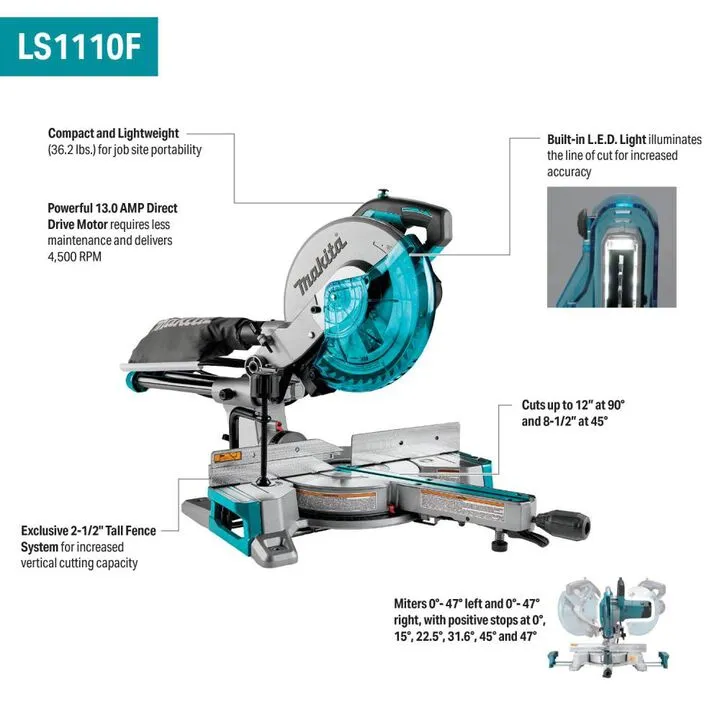 10-Inch Slide Compound Miter Saw - Precision Engineered for Professionals 1