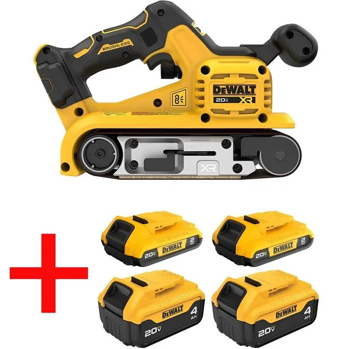 DEWALT 20V MAX Cordless Belt Sander & High-Capacity Battery Pack Bundle