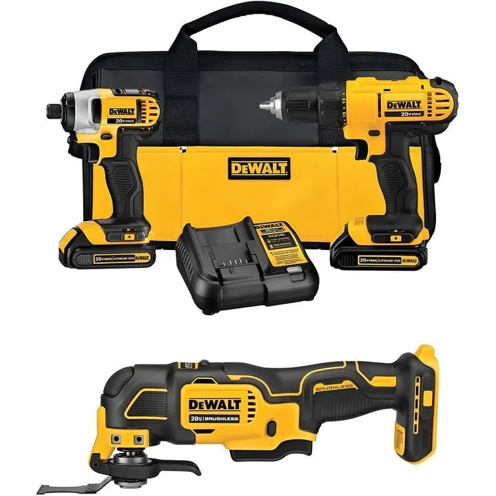 DEWALT 20V MAX Power Tool Combo Kit with Oscillating Multi-Tool - Professional Grade Performance Bundle