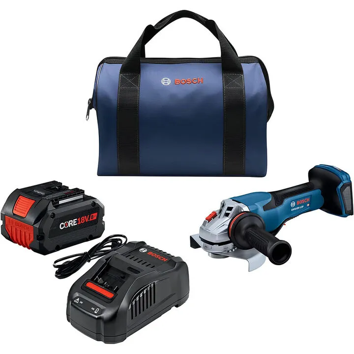 Bosch PROFACTOR 18V Spitfire 6in Angle Grinder with Paddle Switch & 8Ah CORE18V Battery Kit