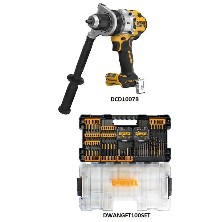 DEWALT 20V MAX Cordless Hammer Drill and 100-Piece Professional Bit Set Bundle 1