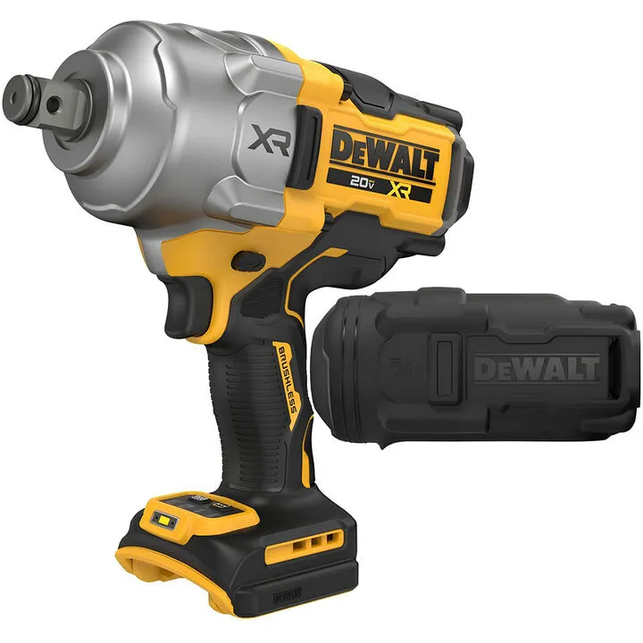 DEWALT 20V MAX XR 3/4 Inch Impact Wrench with Hog Ring (Bare Tool) & Protective Rubber Boot Bundle