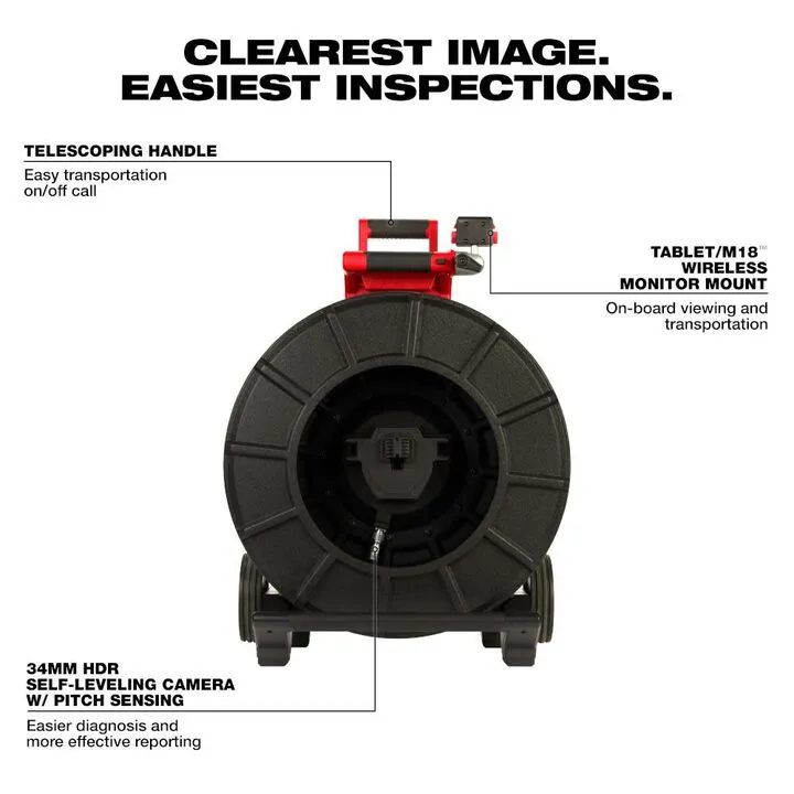 Milwaukee 200 Ft. Stiff Modular Pipeline Inspection Reel - Professional Grade 2
