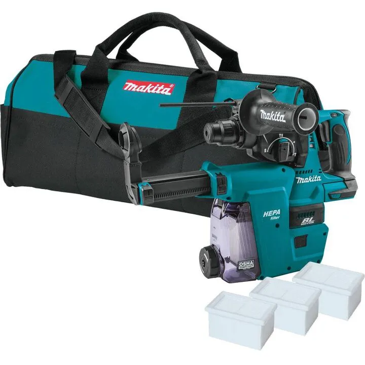 Makita 18V LXT Lithium-Ion Brushless 1in Rotary Hammer with HEPA Dust Extractor Attachment (Bare Tool)