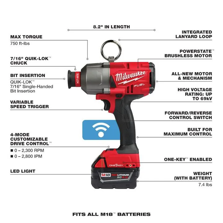 Milwaukee M18 FUEL ONE-KEY 7/16" Hex Utility High Torque Impact Wrench Kit 3