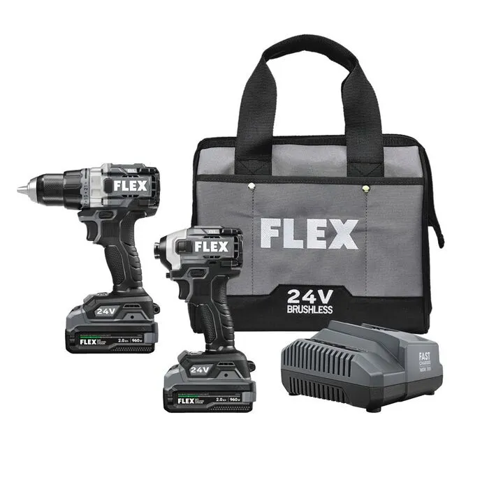 FLEX Hammer Drill with Turbo Mode and Quick Eject Impact Driver Professional Combo Kit 1