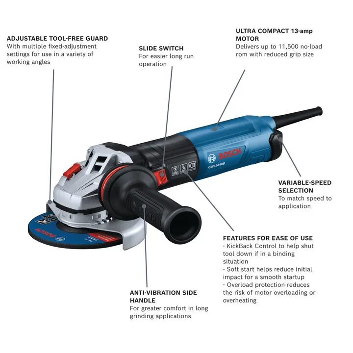 Bosch 5-Inch Angle Grinder with Brake (Certified Reconditioned) 4